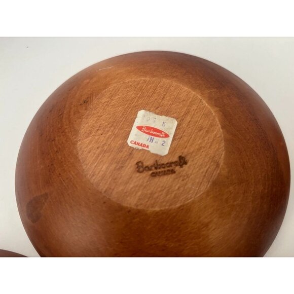 BARIBOCRAFT Canada Wooden Salad Bowls Vintage Set of 5 Hand Turned MCM New 6.5" - Picture 5 of 5